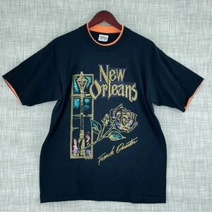 Vintage 1991 New Orleans Mardi Gras Mens Size L short sleeve shirt 0321